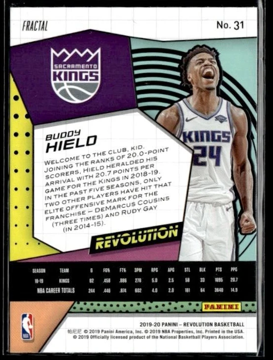 2019-20 Panini Revolution Fractal #31 Buddy Hield  BK01R04F - Image 2 of 2