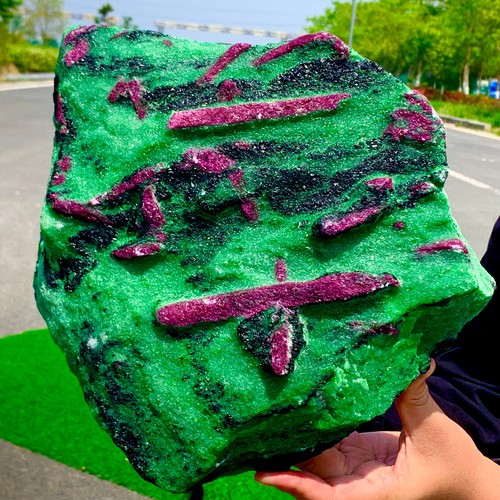 26.13LB Natural green Ruby zoisite (anylite) crystal Chakra Healing Energy - Picture 4 of 18