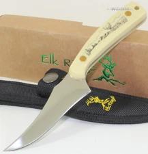 Elk Ridge Buck Deer Scene Upswept Blade Full Tang Hunting Skinning Knife-Sheath