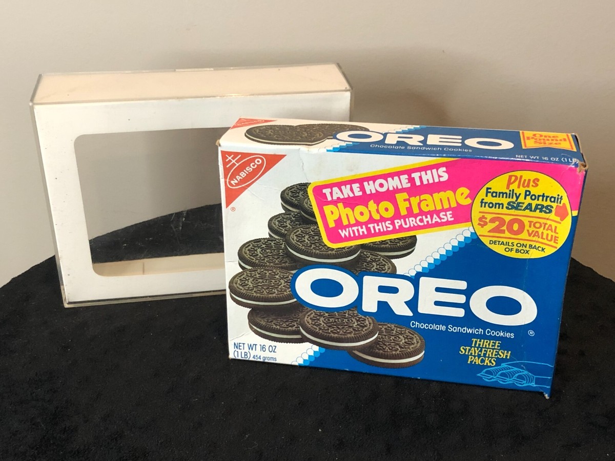 Vintage 1988 Nabisco Oreo Cookie Box EMPTY with Photo Frame