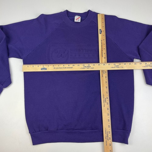 Felpa girocollo vintage Jerzees uomo taglia XL (Moderna L) Northwest Airlines - Foto 3 di 5