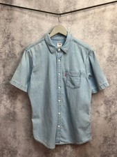 Levi's Vintage Jeans Shirt Snap Up Short Sleeve Denim Men's Size Medium