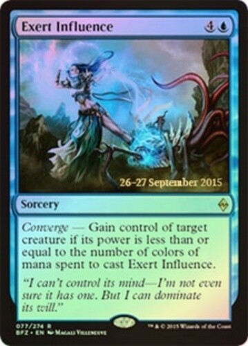 1x Exert Influence - Foil - Prerelease Promo Light Play, English Prerelease Prom