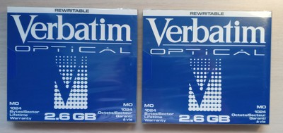 2 Stück MO Disks 5,25'' 5¼'' Verbatim - NEU OVP