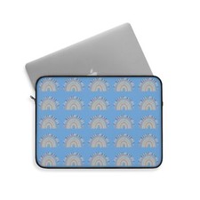 Faithful Rainbow Multi Laptop Sleeve in Light Blue