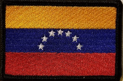 VENEZUELA Flag Patch W/ Hook & Loop Fastener Morale Tactical Emblem BLACK 