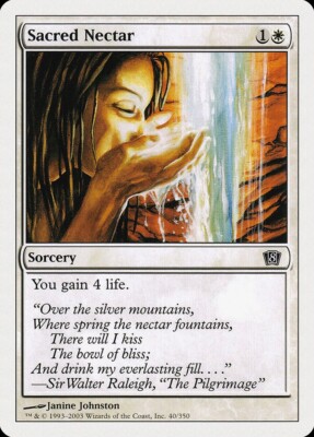 Sacred Nectar NM/M 8th Edition White Sorcery English MTG Magic Regular 