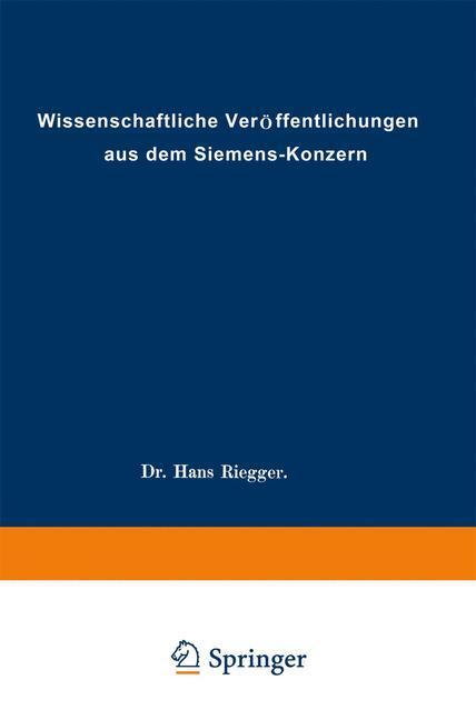Wissenschaftliche Veröffentlichungen Aus Dem Siemens-konzern | Buch |