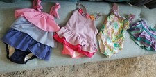 Gymboree RUFFLES Lavender Girls Swimsuits One Piece UV lot 12-18 18 m 4pc lot