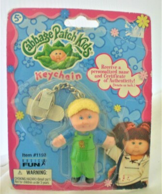 Cabbage Patch Kids  Blonde Boy Basic Fun Keychain 2003 NEW Damaged Packaging