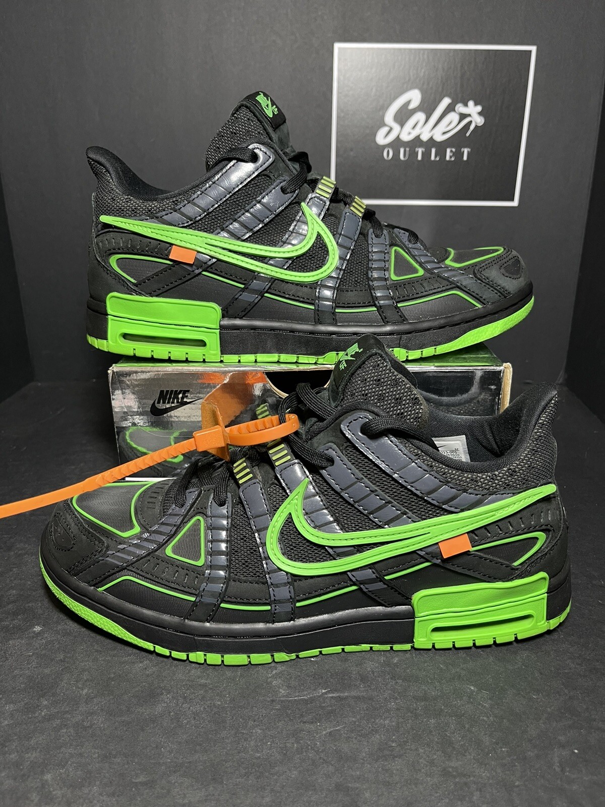 Off White Nike Air Rubber Dunk Green Strike Black Shoe Menu0026#039;s Size 9.5  CU6015-001 | eBay