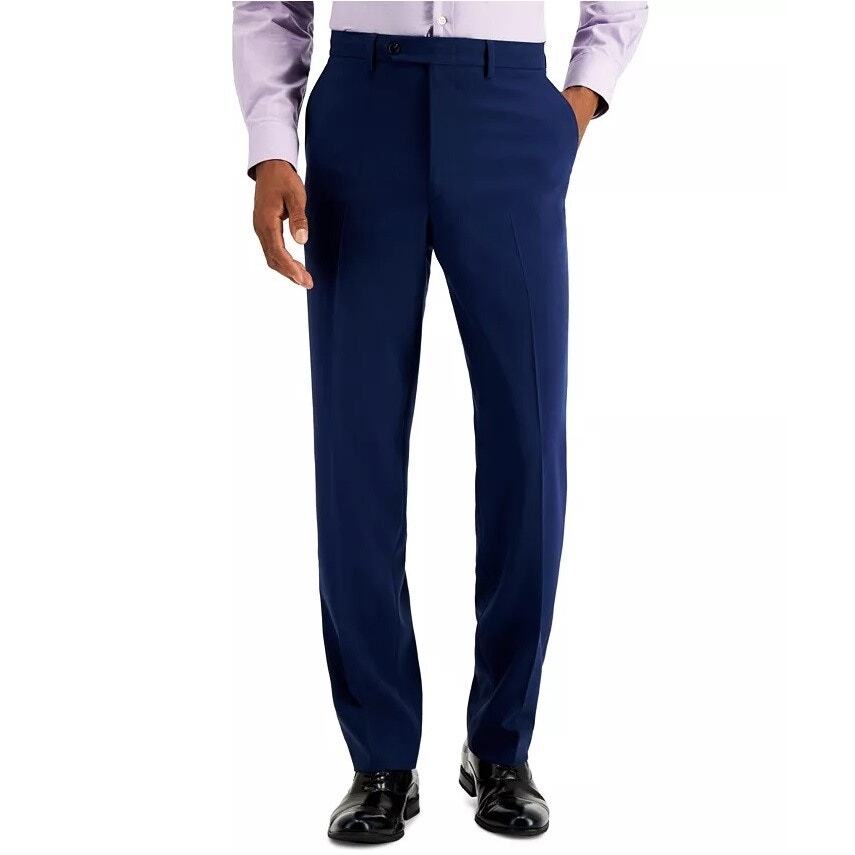 Nautica Men's Navy Modern-Fit Bi-Stretch Classic Suit Dress Pants Size W43 L32