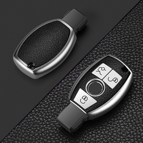 TPU Grainy Leather Texture Key Fob Shell Cover Case For Mercedes Benz 3-Button - Foto 8 di 15