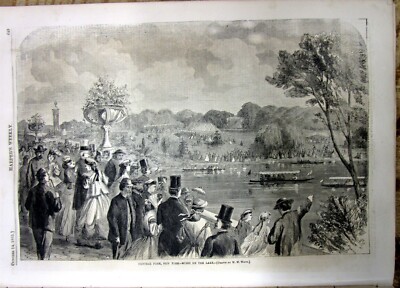1865 newspaper large engraving Early View CENTRAL PARK New York City POSTER