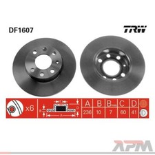 2x TRW DF1607 Bremsscheibe für Opel Corsa A CC Corsa A TR Corsa A Kadett E CC
