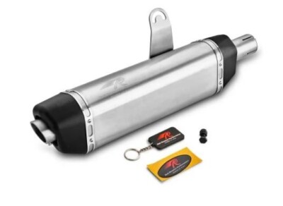 ''RED ROOSTER VERTEX EXHAUST, MATTE'' FOR ROYAL ENFIELD HIMALAYAN 411 & SCRAM 411