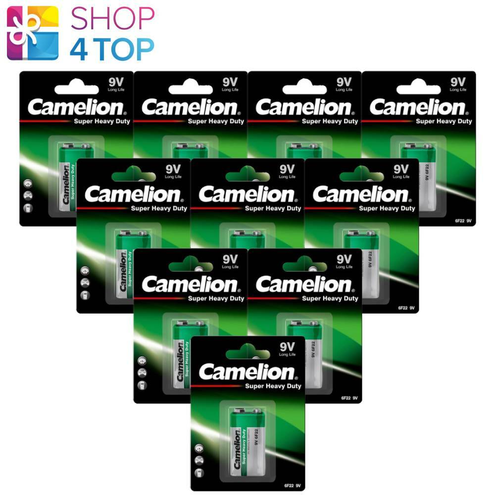 10 Camelion 9V batteries 6F22 Lunga Durata super heavy duty 450mAh Exp 2024 1BL