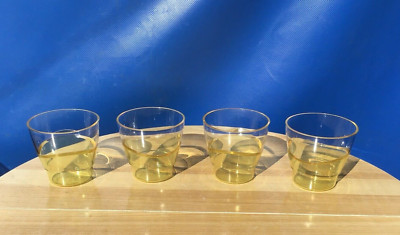 Tupperware Sheerly Elegant Acrylic Small (4) Low Tumblers Yellow New