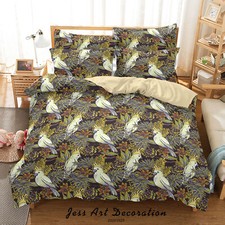 3D Parrots Leaves Floral Pattern Quilt Cover Set Duvet Cover Bedding Pillowcases