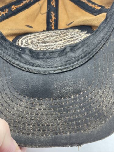 Rare Screamin Eagle Harley Davidson Leather Hat Cap Motorcycle Riding Distressed - Picture 17 of 24