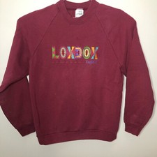 Vintage Screen Stars Sweatshirt Mens Large Red London England Crewneck Sweater