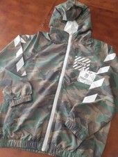 KIDBOX Boy's Camouflage Full Zip Hooded Windbreaker Jacket size 8 Camo