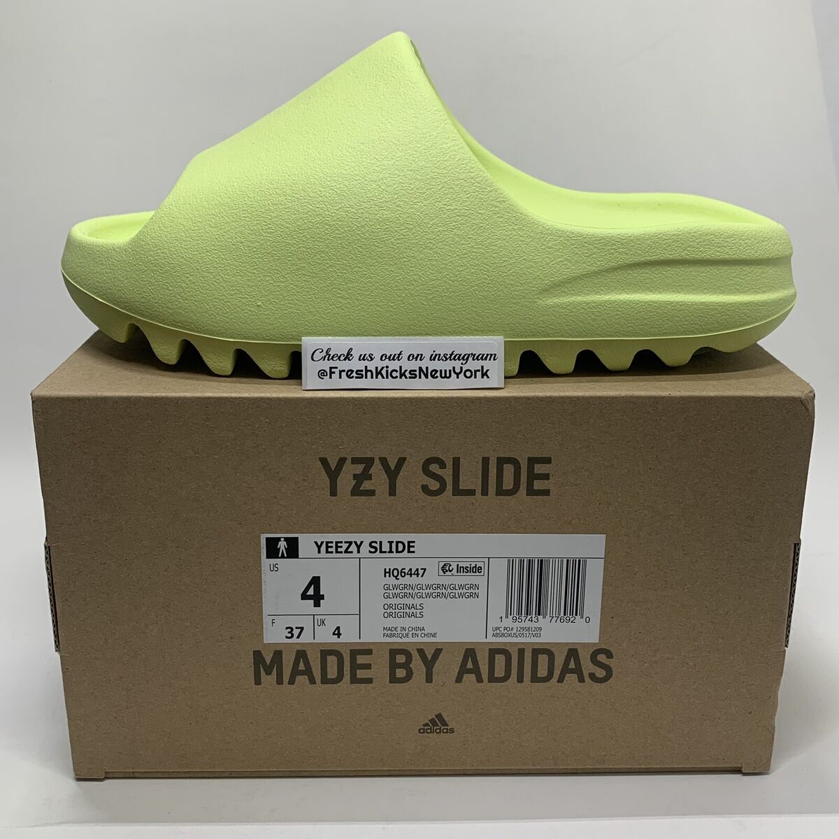 Adidas Yeezy Slide Glow Green Men Size 4 HQ6447 Kanye West Adidas Yeezy Slide Glow Green Men Size 4 HQ6447 Kanye West