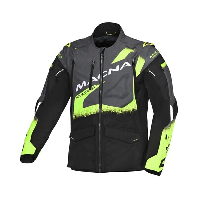 Macna Landmark Enduro Jacket black grey yellow fluo Gr. M Offroad Motorradjacke