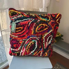 Global Horizons multi-colored bohemian 23" square accent pillow NEW