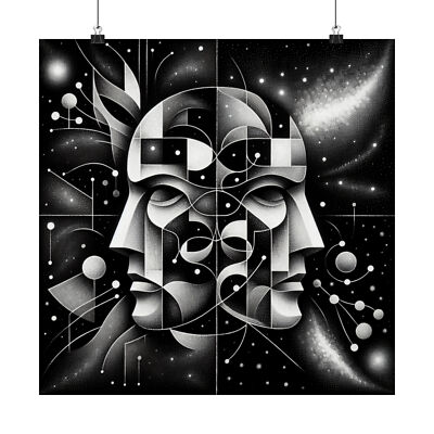Matte Square Poster Wall Art Deco Duality Mask Abstract Cosmos Museum Gallery
