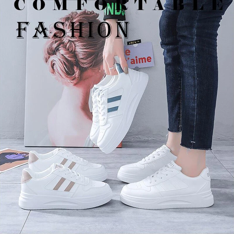 crear Retencion cada vez Zapatillas De Deporte Vulcanizadas Para Mujer Zapatos Cómodos Tenis Blancos  Moda | eBay