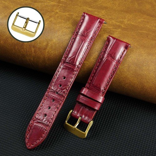 Genuine Leather Watch Strap Classic Real Crocodile Watch Band Men Quick Release - Picture 32 of 57