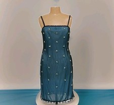 Vintage Papell Boutique Evening Slip Dress Womens 12 Sequins Floral New Years