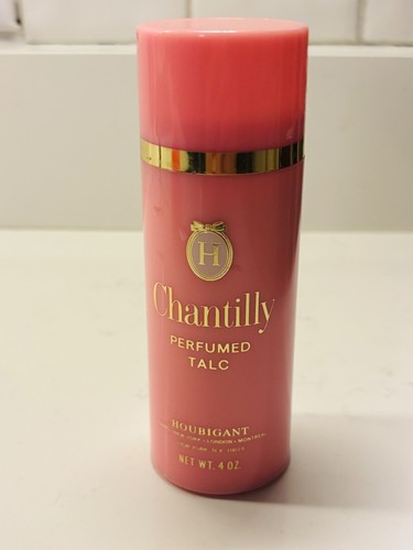 NOS VTG CHANTILLY HOUBIGANT PERFUMED TALC POWDER PINK PROP BOTTLE*SZ. 4 OZ