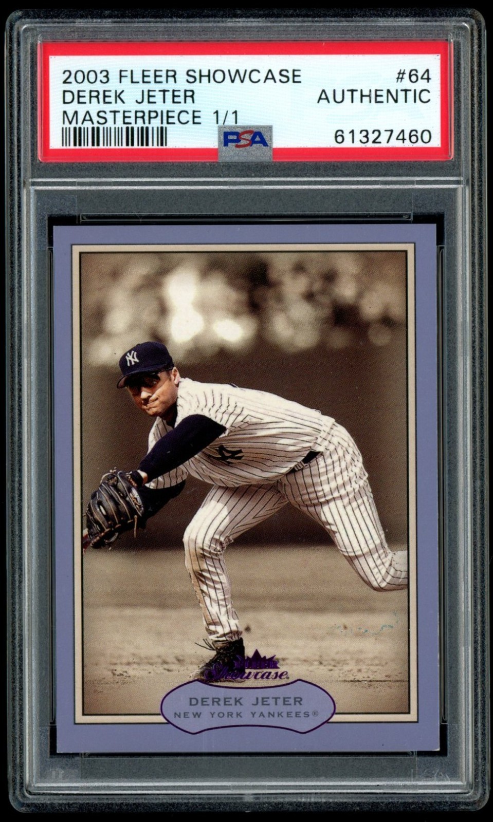 2003 Fleer Showcase Derek Jeter Masterpiece 1/1 PSA Authentic Yankees