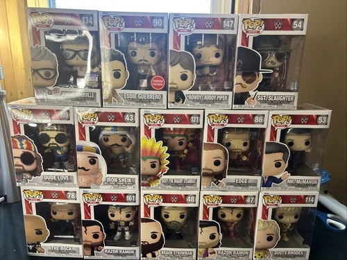 Funko Pop! Vinyl: WWE Funko Lot Of 14 Piper,Razor,Dusty,Rock,Sheik,Edge,Strowman