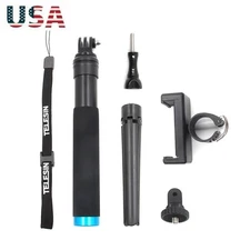 Aluminum Folding Selfie Stick+Tripod+Phone Clip+Strap Kit For GoPro Hero 7 6 5 4