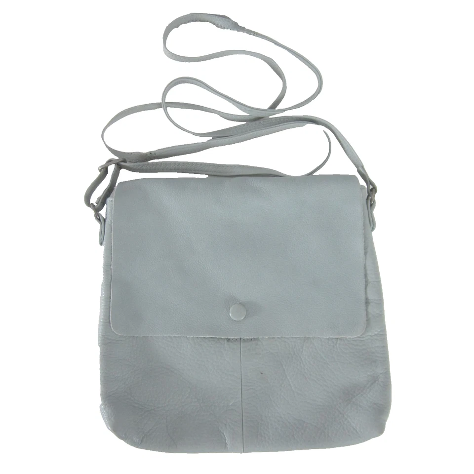 Bolsa tiracolo Day & Mood cinza azul couro pebbled 8,5 X 9" alça ajustável - Imagem 2 de 4