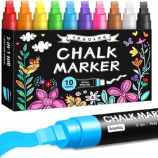 Window Chalk Markers for Glass Washable, 10 Colors Jumbo Liquid Chalk Marker ...