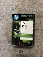 HP 65 T0A36AN Black Tri-color Original Ink Cartridges 11/31/26
