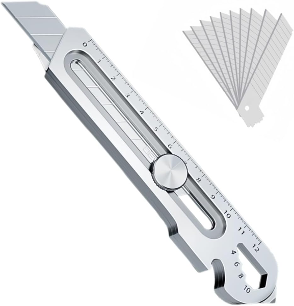 Schweres Mehrzweckmesser 2026 Profi Cuttermesser Mit 10 Abbrechklingen Edelstahl-image