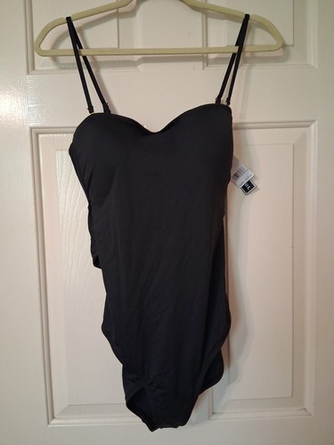 LA BLANCA Tummy Control W SZ 12 One Piece Black Swimsuit NWT