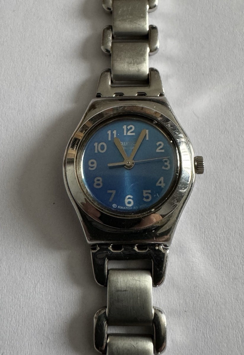 Swatch アイロニーレディ　タイムスレイブ Vintage Swatch Watch Irony V8 Blue Face stainless Steel Ladies