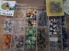 Jewelry Making Glass Bead Lot Mixed Shapes/Styles Multicolor Assorted