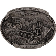 1944 Harvest Brigade Massey Harris Ferguson Combine Farming Nos Vtg Belt Buckle