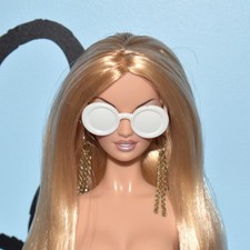 Barbie Solid White Large Round Sunglasses Shades Sun Glasses Fashion Accessory