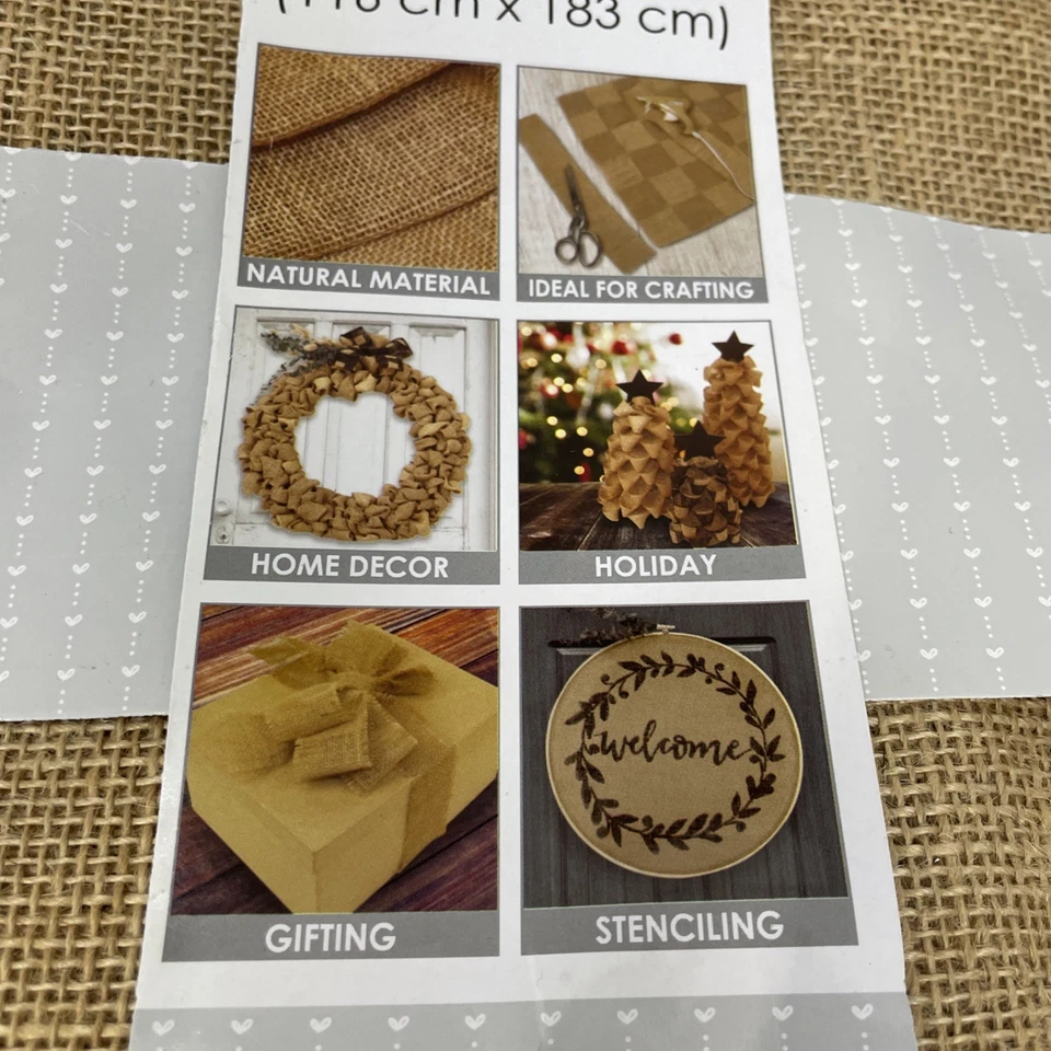 Fine Weave Burlap 46" X 72” Fabric 100% Jute Allen Co. - Image 2 of 4