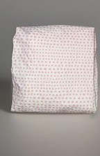 Pottery Barn Kids Crib Toddler Fitted Sheet Pink Polka Dot Organic Cotton EUC