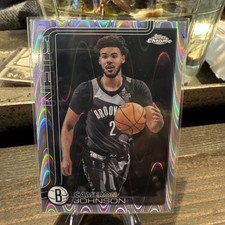 2025-26 Topps Chrome Basketball #84 Cameron Johnson WAVE REFRACTOR Nets