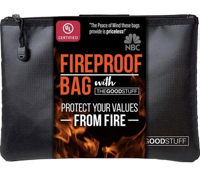 Fireproof Money Bag for Cash (10'' x 13'')   Waterproof Document Holder with... 